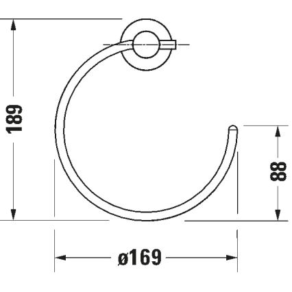Duravit 99211000 - D-CODE wall-mounted towel rail, polished chrome