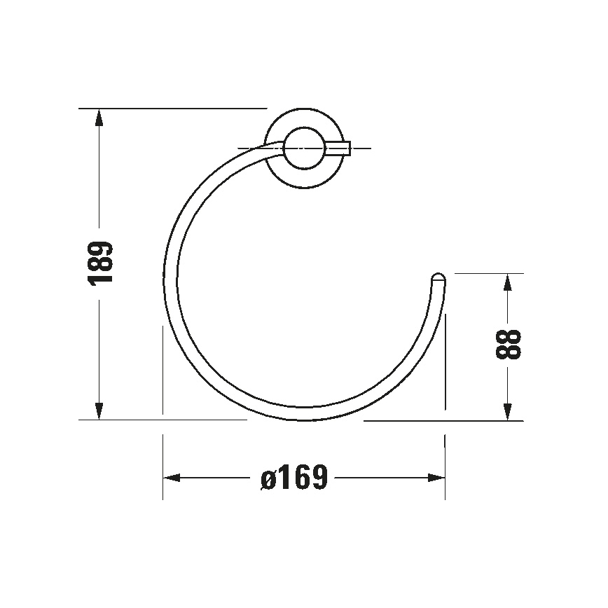 Duravit 99211000 - D-CODE wall-mounted towel rail, polished chrome
