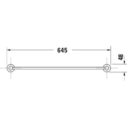Duravit 99244600 - D-CODE wall-mounted towel rail, 64.5 cm, matte black