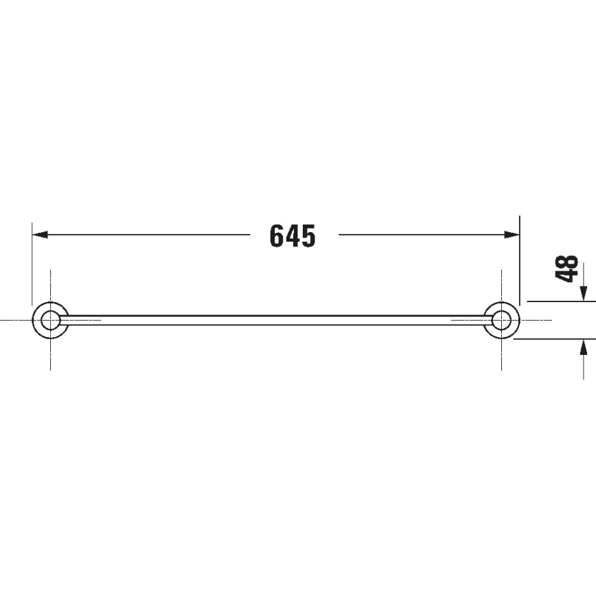 Duravit 99244600 - D-CODE wall-mounted towel rail, 64.5 cm, matte black