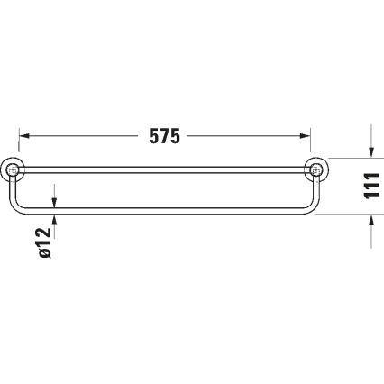 Duravit 99251000 - D-CODE Wall-mounted Towel Rail 65 cm, Polished Chrome