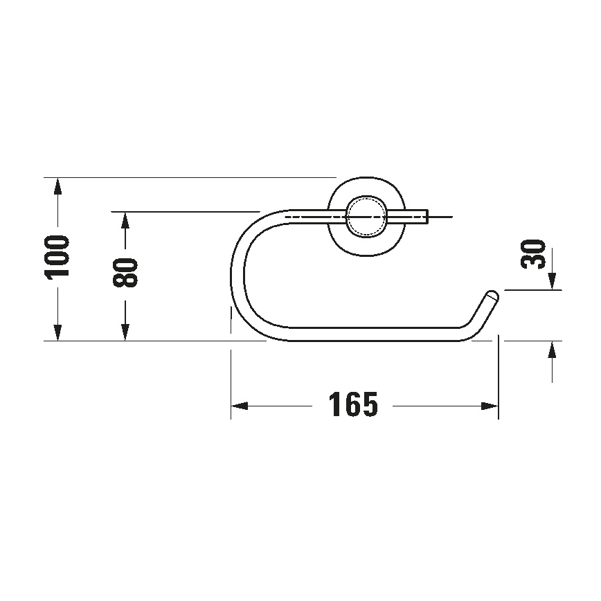 Duravit 99264600 - D-CODE Matte Black Toilet Paper Holder