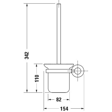 Duravit 99271000 - D-CODE Wall-Mounted Toilet Brush, Polished Chrome