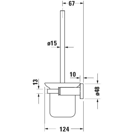 Duravit 99274600 - D-CODE Wall-mounted Toilet Brush, Matte Black