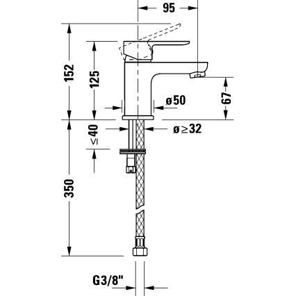 Duravit DC1013002046 - D-CODE Matte Black Washbasin Mixer