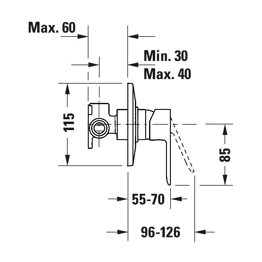 Duravit DC4210007010 - D-CODE Concealed Shower Mixer, Polished Chrome