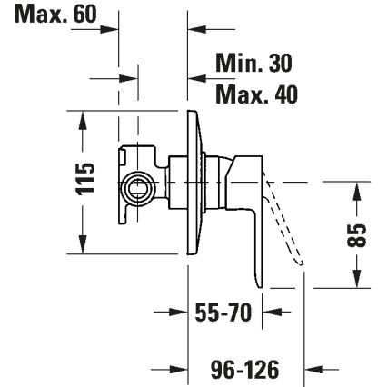 Duravit DC4210007046 - D-CODE Shower Mixer for Concealed Installation, Matte Black