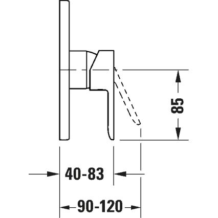 Duravit DC4210010046 - D-CODE Concealed Shower Mixer, Matte Black