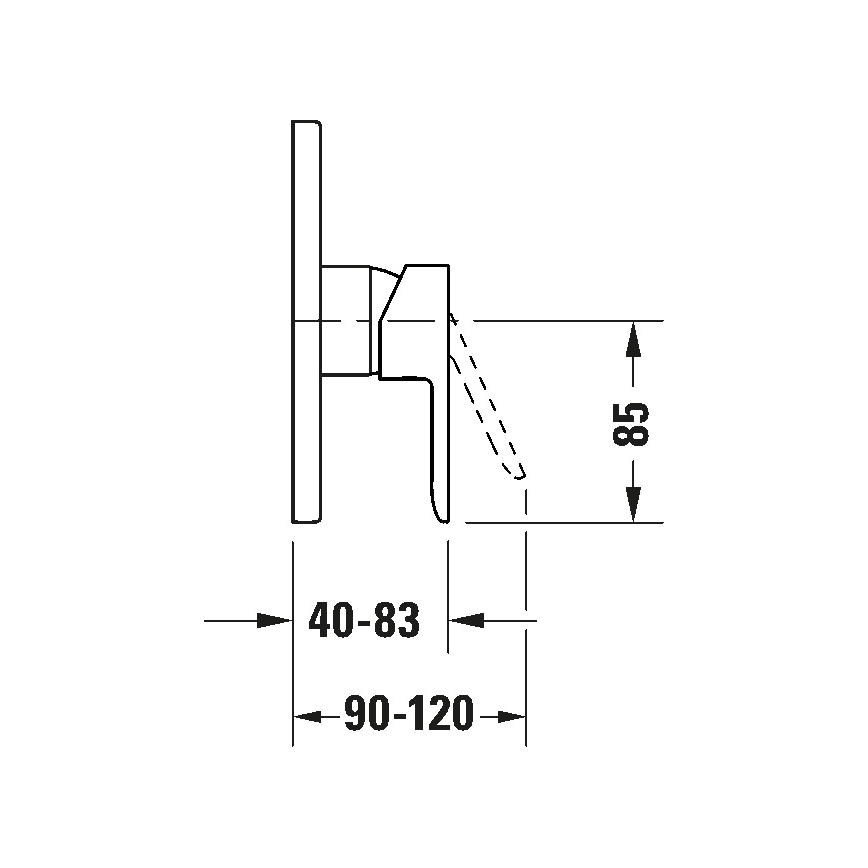 Duravit DC4210010046 - D-CODE Concealed Shower Mixer, Matte Black