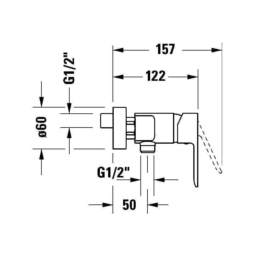 Duravit DC4230001046 - D-CODE shower mixer matte black