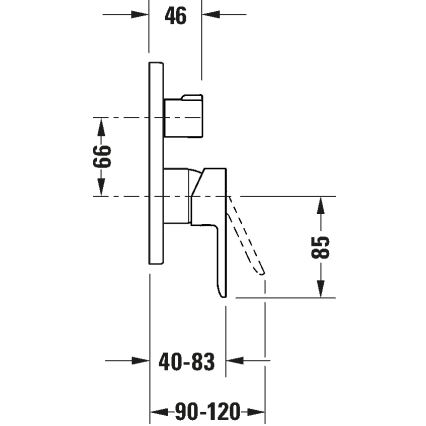 Duravit DC5210012046 - D-CODE bath mixer for concealed installation, matte black