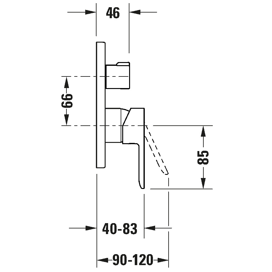 Duravit DC5210018010 - D-CODE Concealed Bathtub Mixer, Polished Chrome