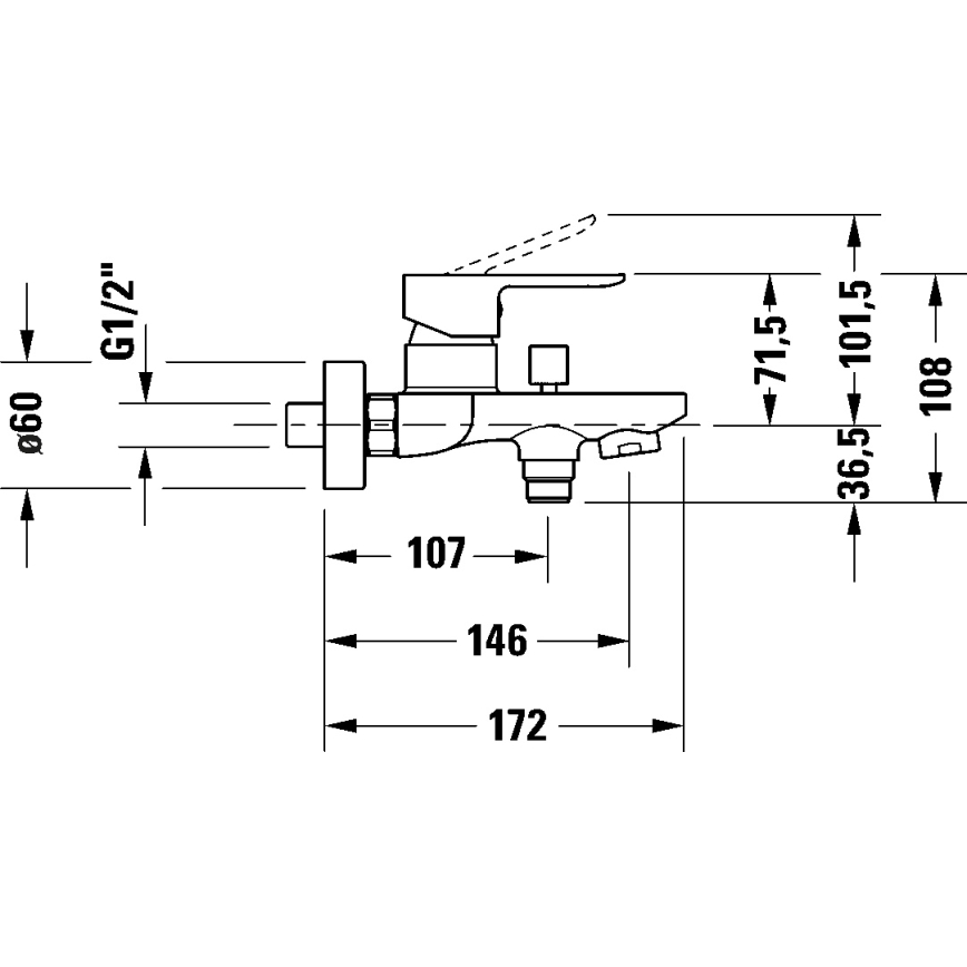 Duravit DC5230001010 - D-CODE Bath Mixer, Polished Chrome