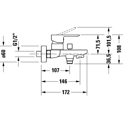 Duravit DC5230001046 - D-CODE Bath Mixer, Matte Black