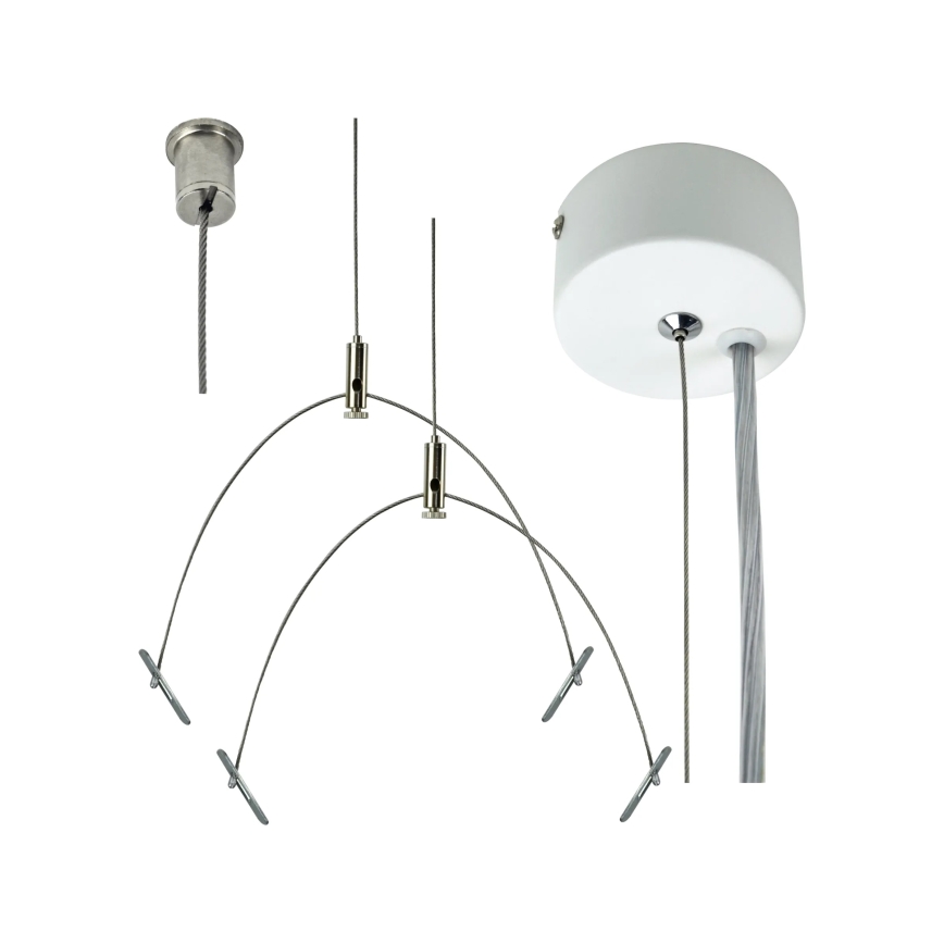 e2 elektro - 150 cm Suspension Cable Set, Polished Chrome