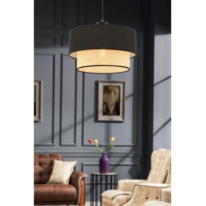 ECHO Hanging Light 1xE27/60W/230V Black/Beige
