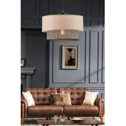 ECHO Pendant Lamp 1xE27/60W/230V Beige/Grey