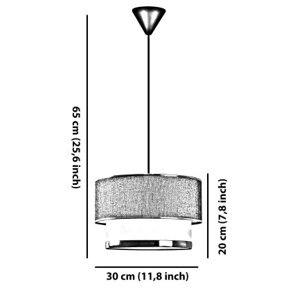 ECHO Pendant Lamp 1xE27/60W/230V Beige/Grey