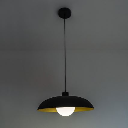 ECLIPSE cable-hung pendant light 1xE27/15W/230V black/gold