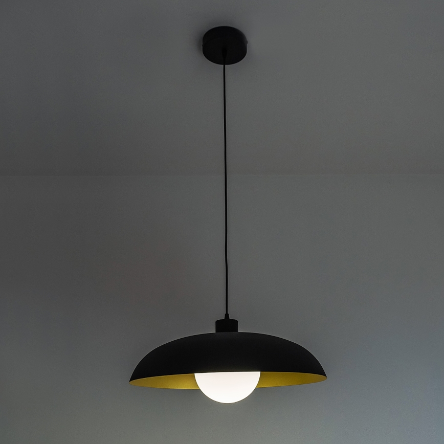 ECLIPSE cable-hung pendant light 1xE27/15W/230V black/gold