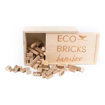 ECO BRICKS Wooden Building Set, 250 pieces