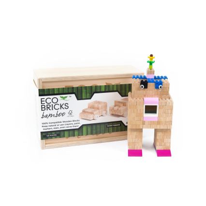 ECO BRICKS Wooden Construction Set, 145 pieces