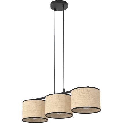ECO Cable Pendant Light 3xE27/15W/230V Beige/Rattan