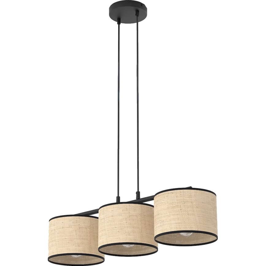 ECO Cable Pendant Light 3xE27/15W/230V Beige/Rattan