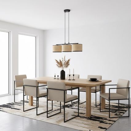 ECO Cable Pendant Light 3xE27/15W/230V Beige/Rattan