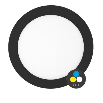 LED Bathroom recessed light LADA LED/18W/230V 3000/4000/6000K d. 22 cm IP44 black