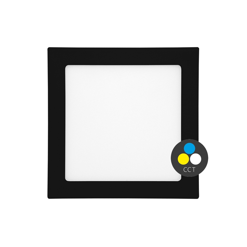 LED Bathroom recessed light RAFA LED/12W/230V 3000/4000/6000K 17x17 cm IP44 black