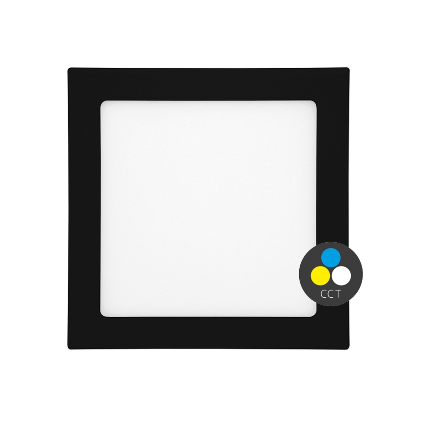 LED Bathroom recessed light RAFA LED/18W/230V 3000/4000/6000K 22x22 cm IP44 black