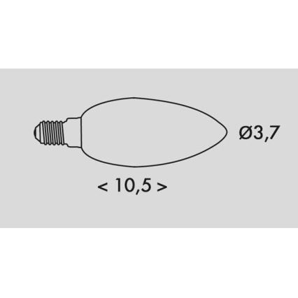 LED Bulb RETRO C37 E14/2W/230V 3000K 320lm