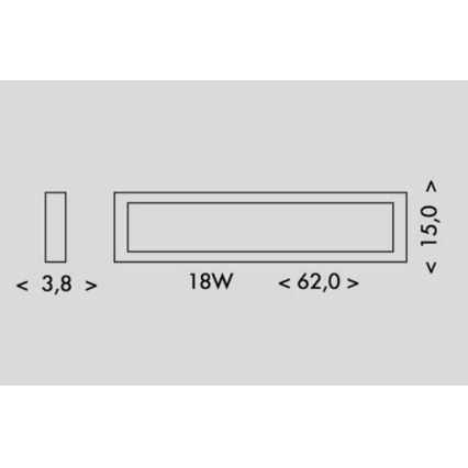 LED Ceiling light PILO LED/18W/230V 4100K 62 cm black