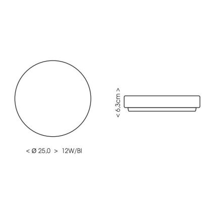 LED Bathroom ceiling light LIRA LED/12W/230V 4000K d. 25 cm IP44 white