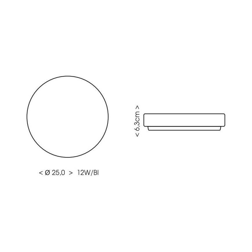LED Bathroom ceiling light LIRA LED/12W/230V 4000K d. 25 cm IP44 white