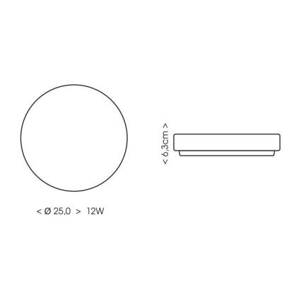 LED Bathroom ceiling light LIRA LED/12W/230V 4000K d. 25 cm IP44 black