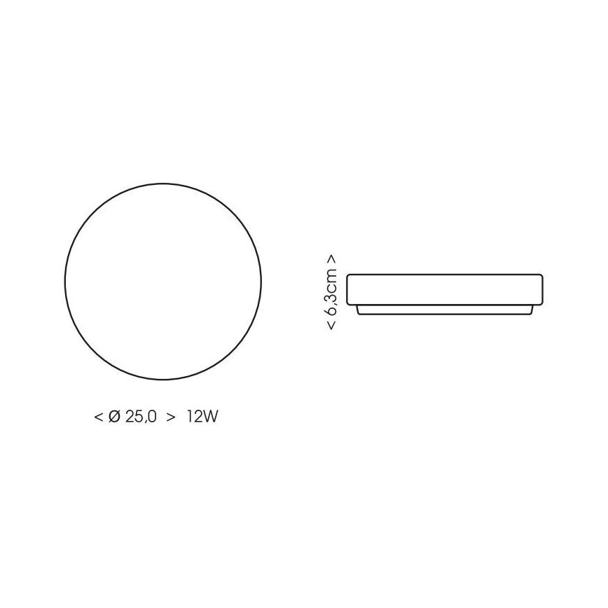LED Bathroom ceiling light LIRA LED/12W/230V 4000K d. 25 cm IP44 black