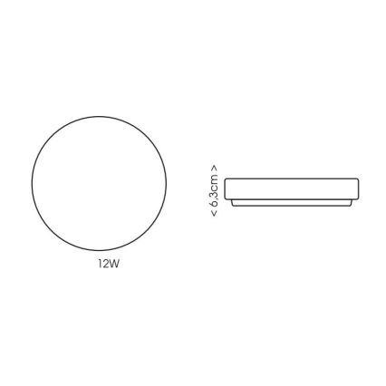 LED Bathroom ceiling light LIRA LED/12W/230V 4000K d. 24 cm IP44