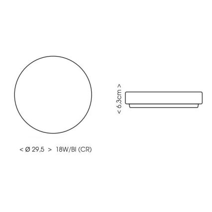 LED Bathroom ceiling light LIRA LED/18W/230V 4000K d. 29,5 cm IP44 white