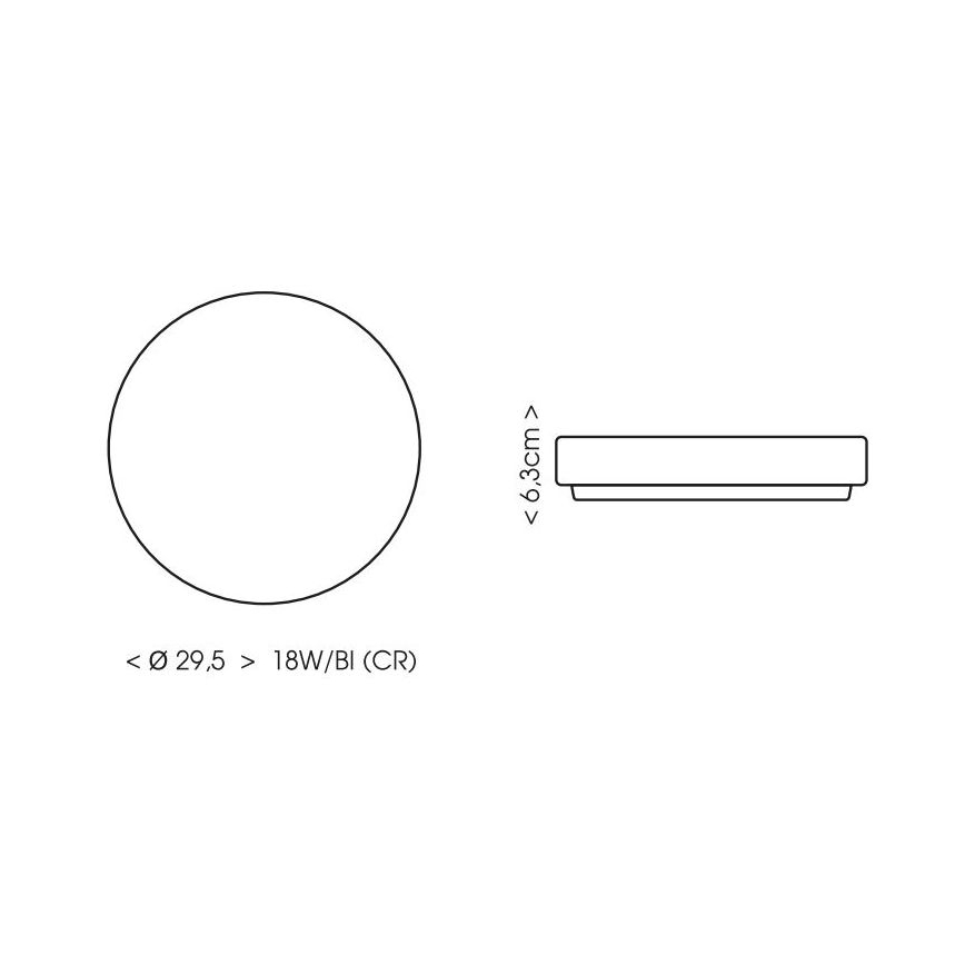 LED Bathroom ceiling light LIRA LED/18W/230V 4000K d. 29,5 cm IP44 black