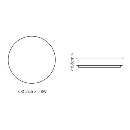 LED Bathroom ceiling light LIRA LED/18W/230V 4000K d. 28,5 cm IP44