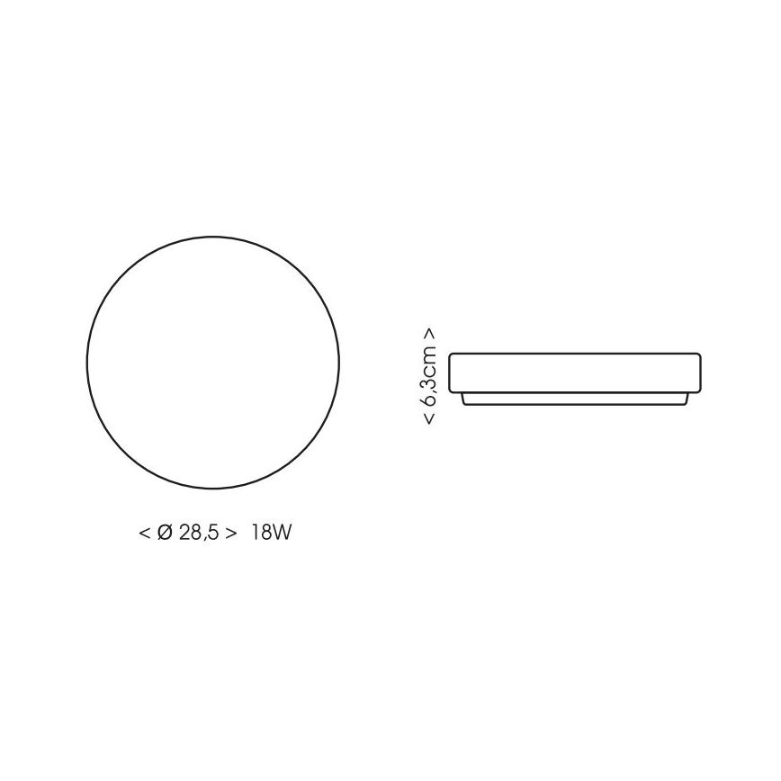 LED Bathroom ceiling light LIRA LED/18W/230V 4000K d. 28,5 cm IP44