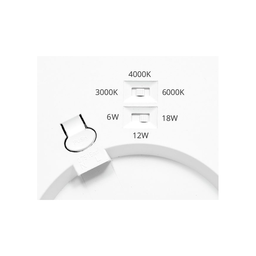 LED Dimmable panel LEXA LED/6/12/18W/230V 3000/4000/6000K d. 22,5 cm black