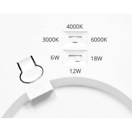 LED Dimmable recessed light with sensor LEXA LED/6/12/18W/230V 3000/4000/6000K d. 22,5 cm black