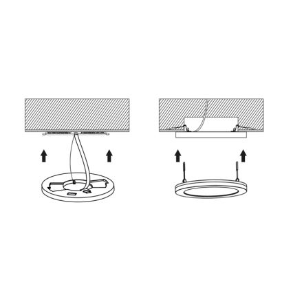 LED Dimmable recessed light with sensor LEXA LED/6/12/18W/230V 3000/4000/6000K d. 22,5 cm black