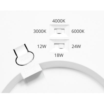 LED Dimmable panel LEXA LED/12/18/24W/230V 3000/4000/6000K d. 30 cm black