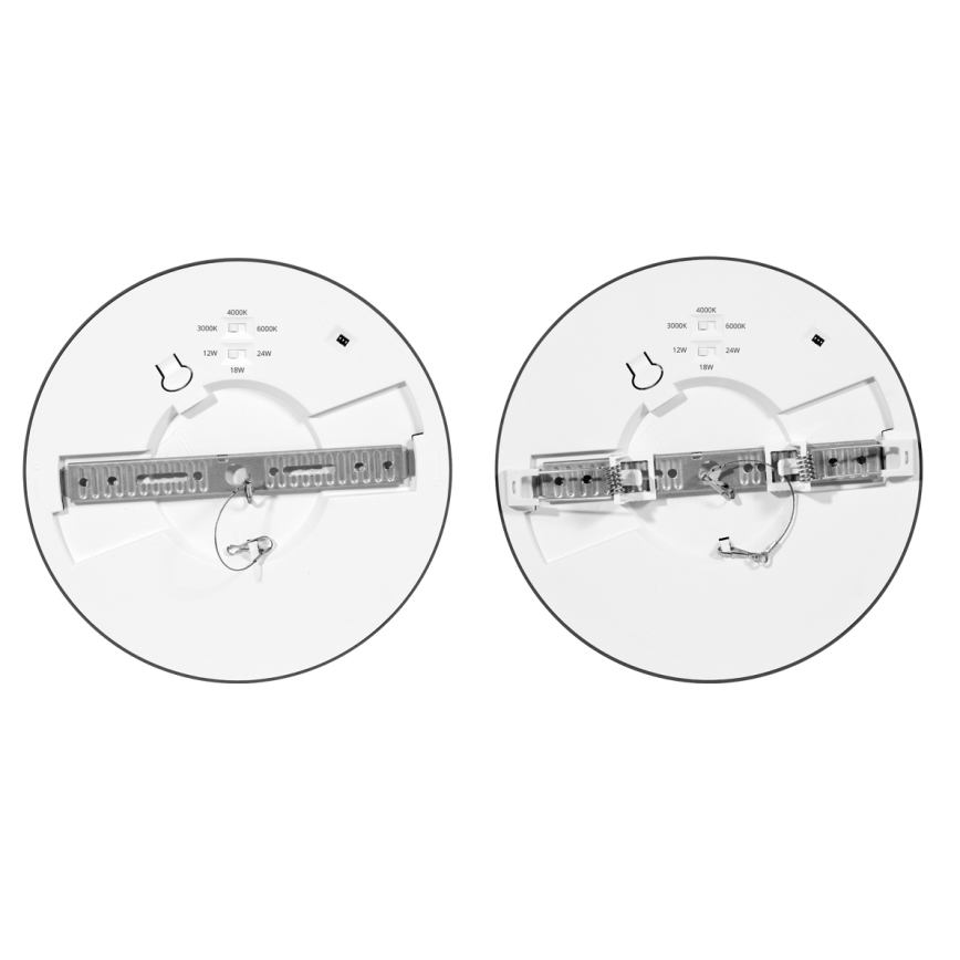 LED Dimmable recessed light with sensor LEXA LED/12/18/24W/230V 3000/4000/6000K d. 30 cm black