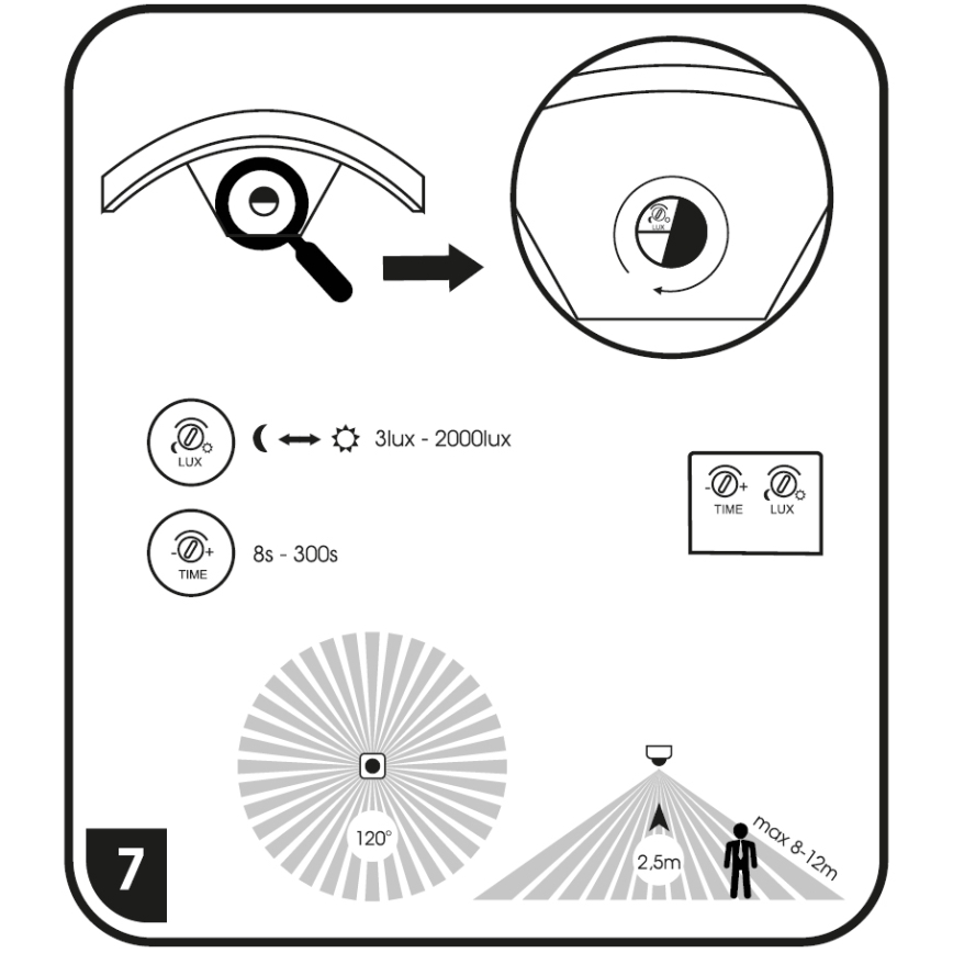 LED Outdoor wall light with a sensor STYL LED/8W/230V IP44