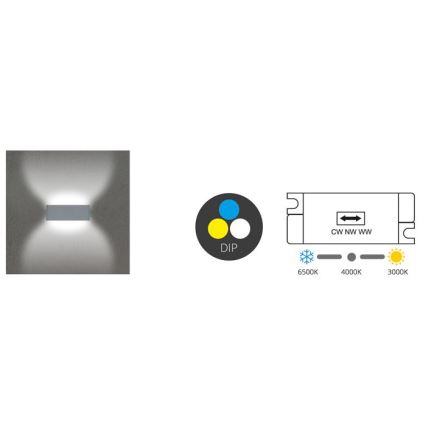 LED Outdoor wall light BRICK 2xLED/6W/230V 3000/4000/6500K IP65 white